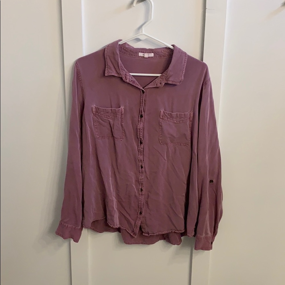 Maroon button down long sleeve